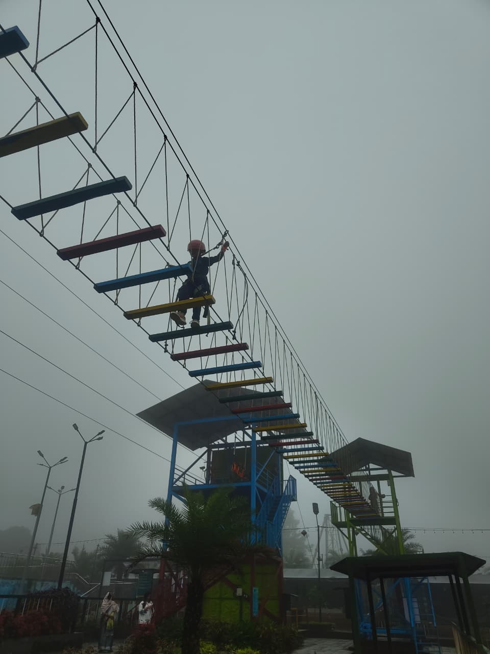 Sky rope bridge